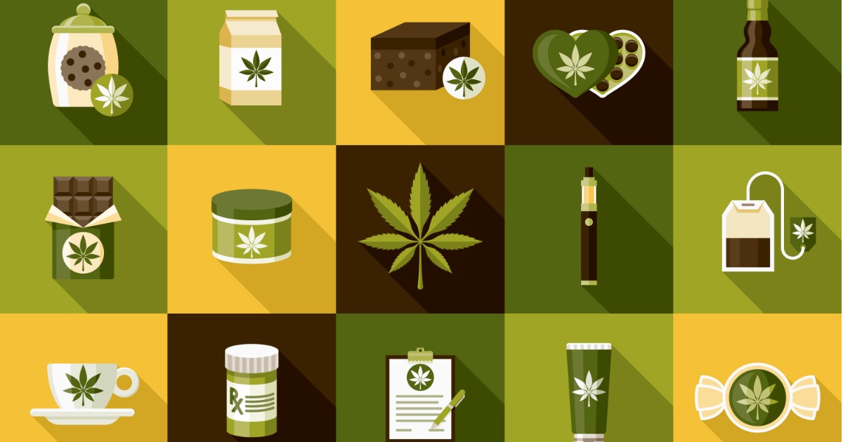 Marijuana Dispensary Products Illustration