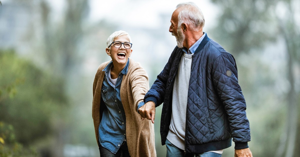 Senior Couple Having Fun in Park
