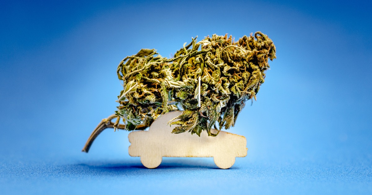 Cannabis Flower Balanced On Car